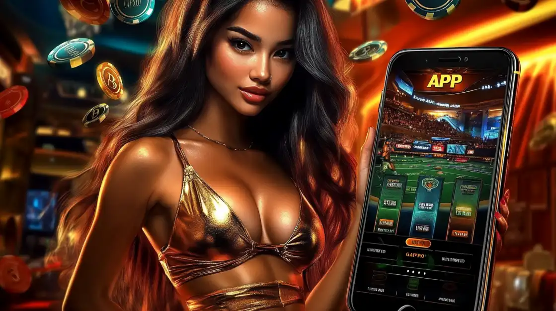 Smartphone displaying yesb.com app with three golden stars and warrior character in urban night setting