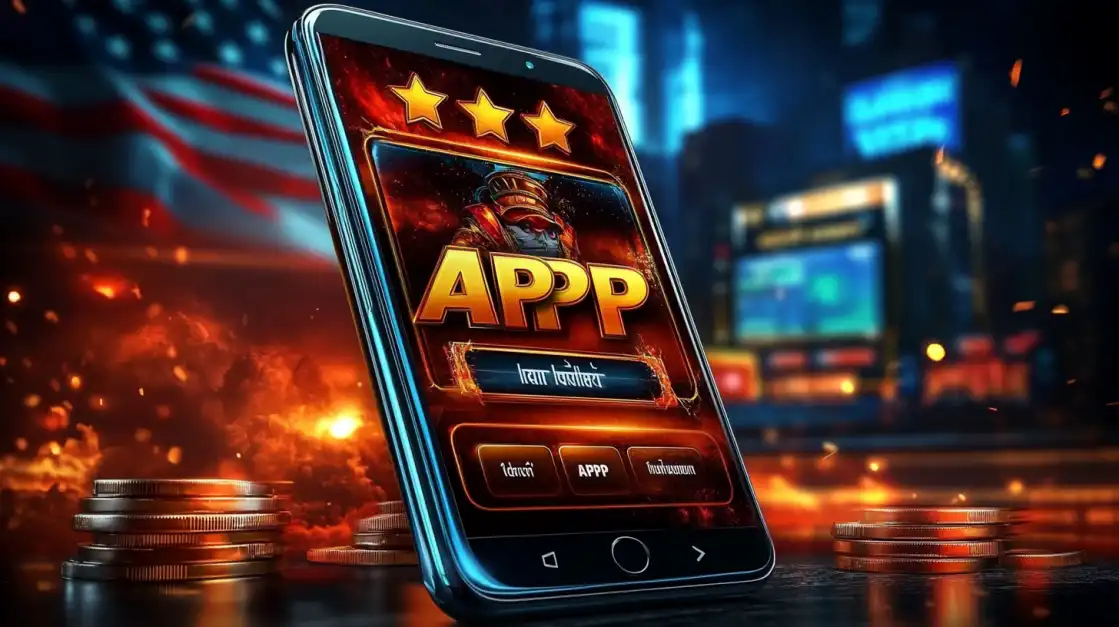 Stylish man in sunglasses presenting yesb.com mobile app surrounded by floating Bitcoin coins in neon lighting